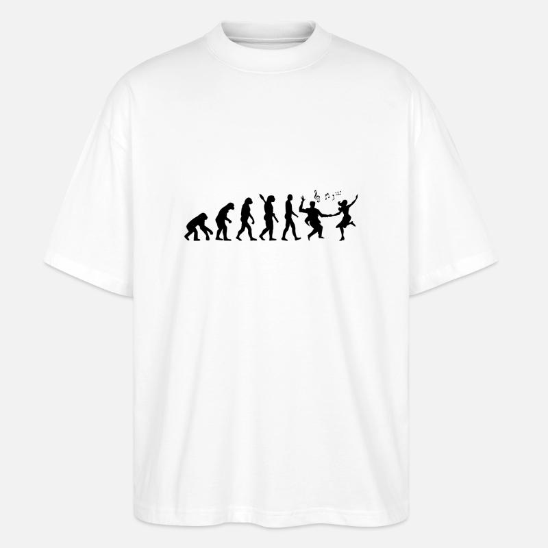 Darwin Evolution to Swing - Black - Stanley/Stella Oversized Unisex Organic T-shirt Blaster 2.0 - white
