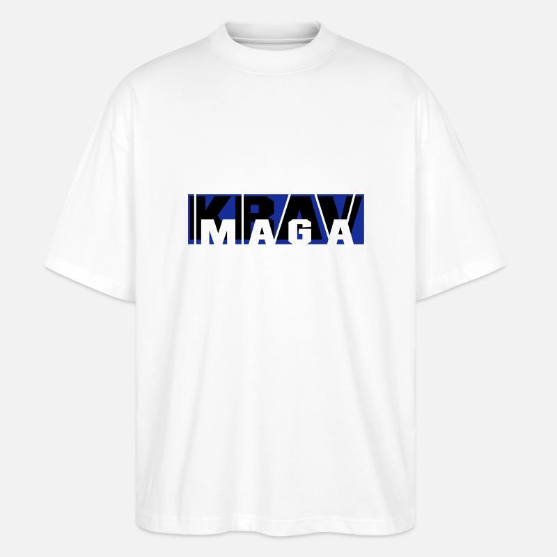 krav_maga_vec_2 fr - T-shirt bio Blaster 2.0 coupe oversize Stanley/Stella Unisexe - blanc