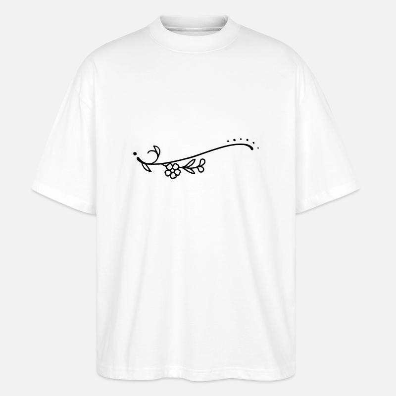 Fleurs de ligne courbe - T-shirt bio Blaster 2.0 coupe oversize Stanley/Stella Unisexe - blanc