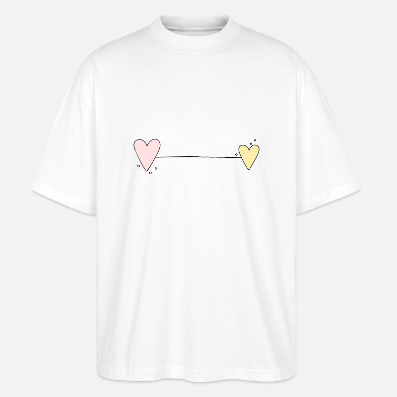 Herz Linie Horizontal - Stanley/Stella Oversized Unisex Bio T-Shirt Blaster 2.0 - Weiß