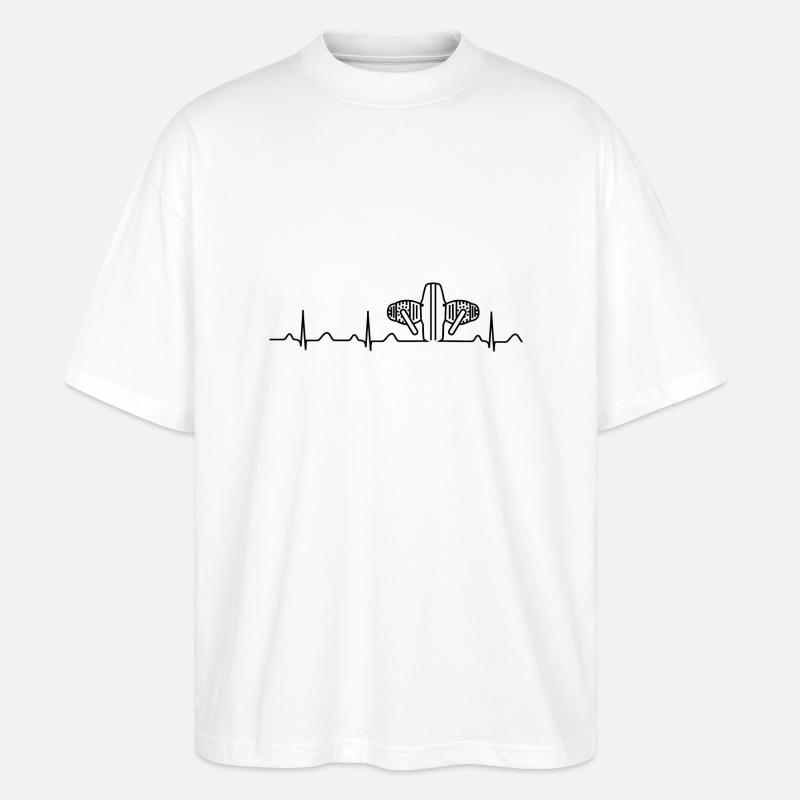 Heartbeat Boxermotor schwarz - Stanley/Stella Oversized Unisex Bio T-Shirt Blaster 2.0 - Weiß