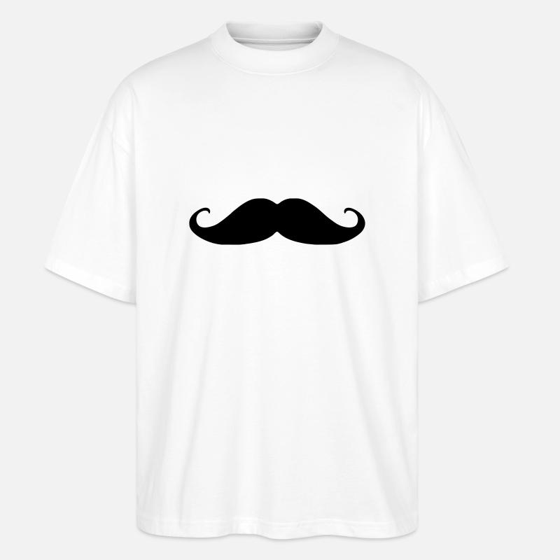 Handlebar mustache - Stanley/Stella Oversized Unisex Organic T-shirt Blaster 2.0 - white