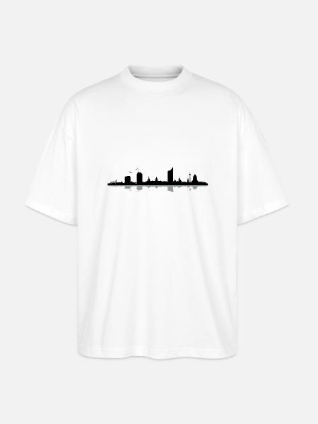 Leipzig Skyline - Stanley/Stella Oversized Unisex Bio T-Shirt Blaster 2.0 - Weiß