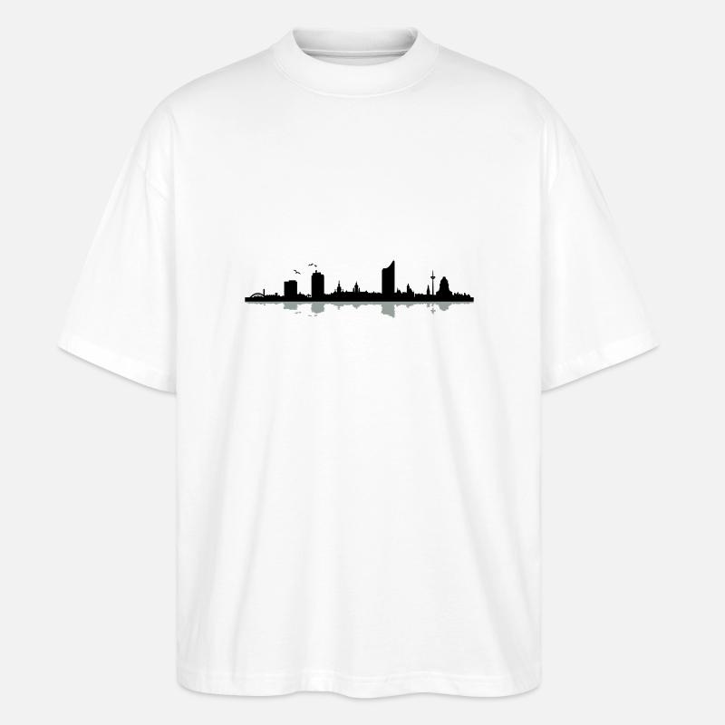 Leipzig Skyline - Stanley/Stella Oversized Unisex Organic T-shirt Blaster 2.0 - white