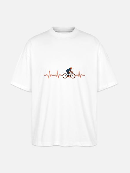 Heartbeat Fahrrad - Stanley/Stella Oversized Unisex Bio T-Shirt Blaster 2.0 - Weiß