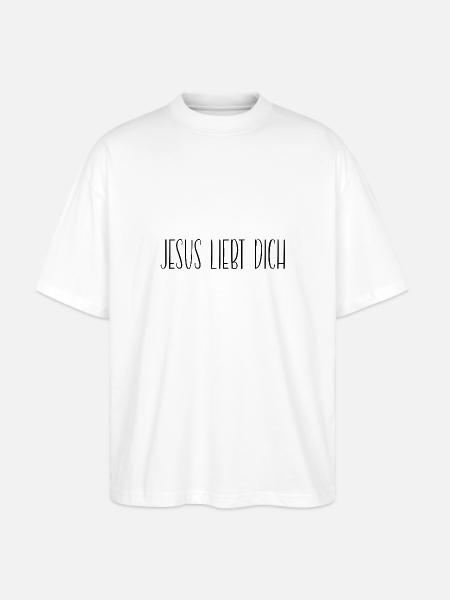 Jésus t’aime - T-shirt bio Blaster 2.0 coupe oversize Stanley/Stella Unisexe - blanc