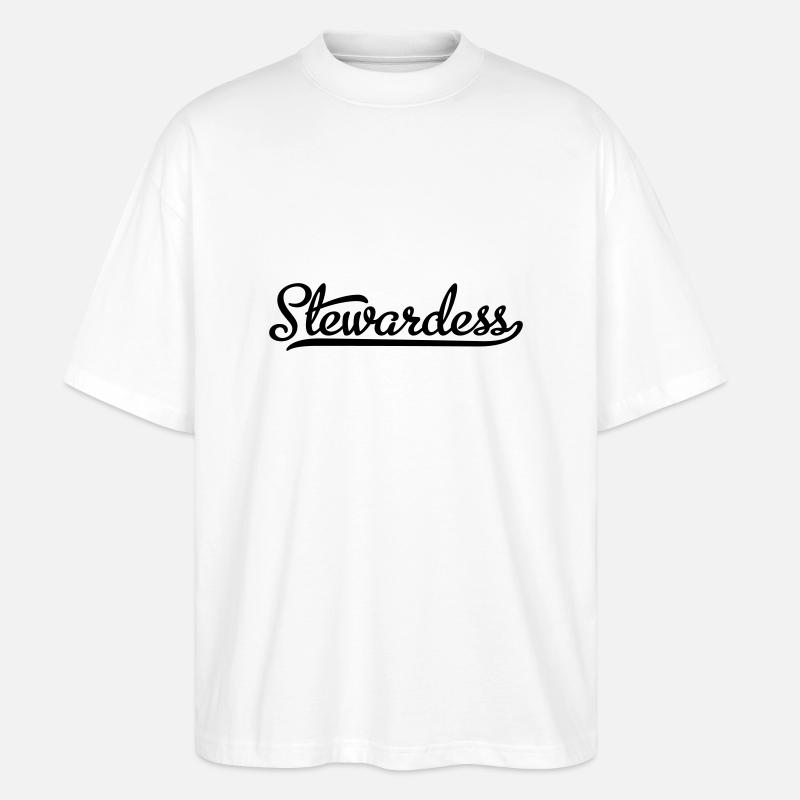 Stewardess - Stanley/Stella Oversized Unisex Bio T-Shirt Blaster 2.0 - Weiß