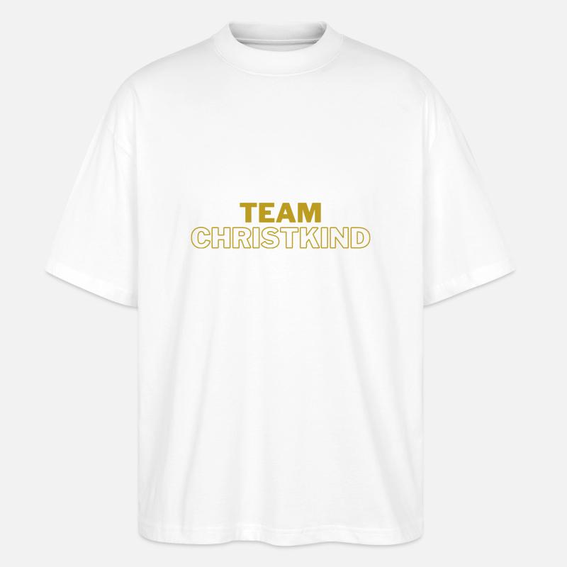 Team Christkind - Gold Design - Stanley/Stella Oversized Unisex Bio T-Shirt Blaster 2.0 - Weiß