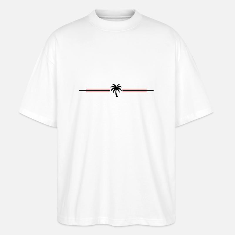 Palm Tree Icon - Stanley/Stella Oversized Unisex Organic T-shirt Blaster 2.0 - white