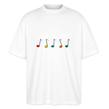 MUSIQUE. ROCK. FÊTE DE LA MUSIQUE. PIANO. CHORALE. - T-shirt bio Blaster 2.0 coupe oversize Stanley/Stella Unisexe - blanc - Devant - Alina (178cm) & Michal (187cm)