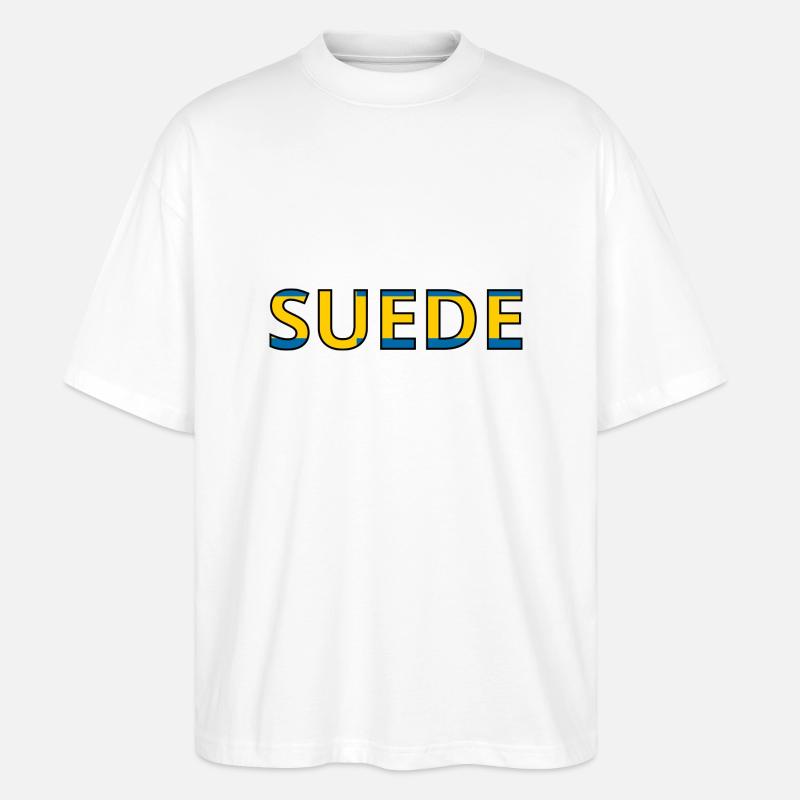 Drapeau Suède - T-shirt bio Blaster 2.0 coupe oversize Stanley/Stella Unisexe - blanc