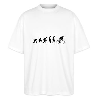 Évolution du vélo - T-shirt bio Blaster 2.0 coupe oversize Stanley/Stella Unisexe - blanc - Devant - Alina (178cm) & Michal (187cm)