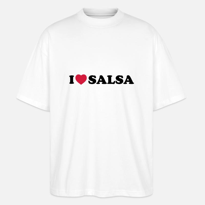 I love salsa - Stanley/Stella Oversized Unisex Bio T-Shirt Blaster 2.0 - Weiß
