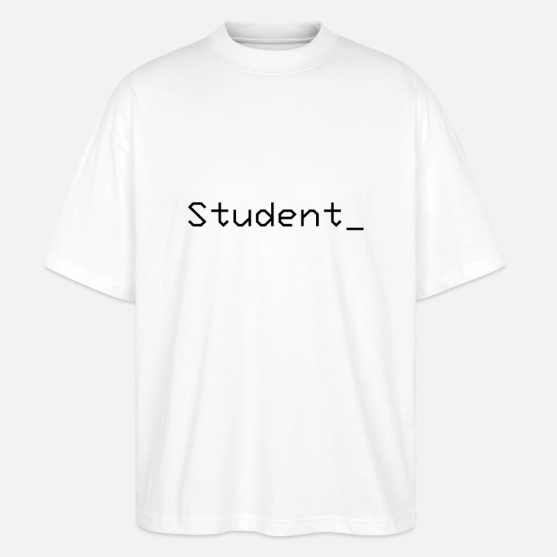 Student_ Logo Noir - T-shirt bio Blaster 2.0 coupe oversize Stanley/Stella Unisexe - blanc