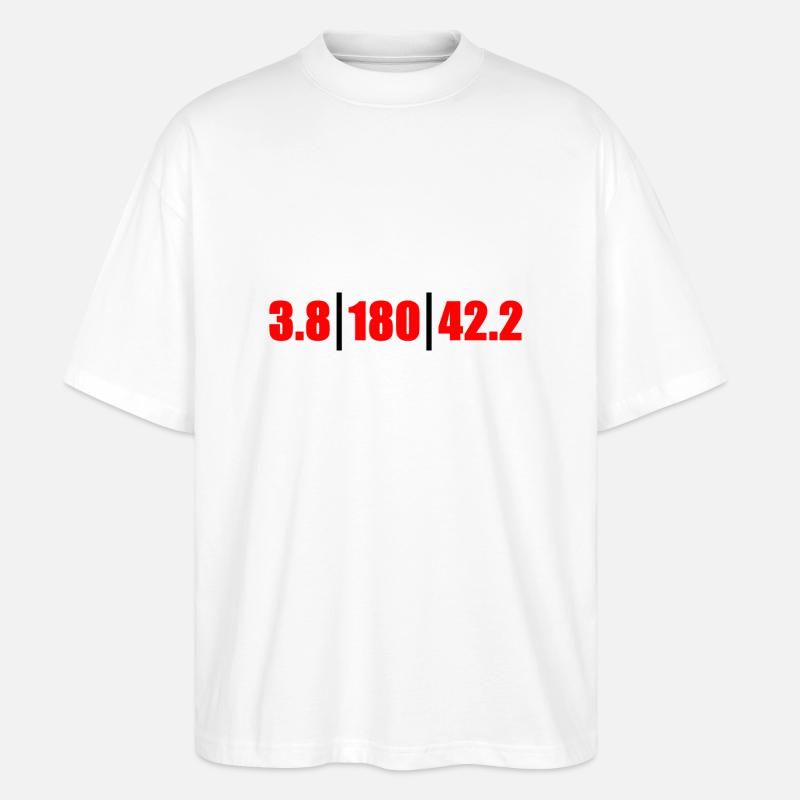 Triathlon Langdistanz km - Stanley/Stella Oversized Unisex Bio T-Shirt Blaster 2.0 - Weiß