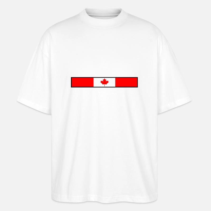 Drapeau du Canada - T-shirt bio Blaster 2.0 coupe oversize Stanley/Stella Unisexe - blanc