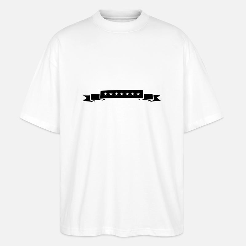Banderole Sterne - Stanley/Stella Oversized Unisex Bio T-Shirt Blaster 2.0 - Weiß