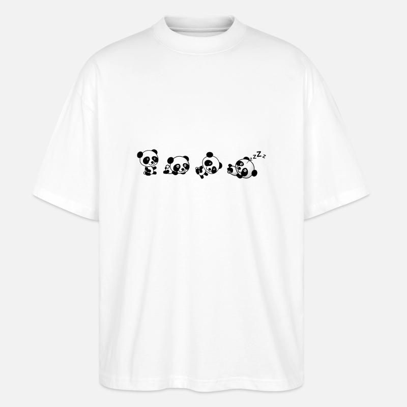 How Panda Rolls-Panda Lover - Stanley/Stella Oversized Unisex Organic T-shirt Blaster 2.0 - white