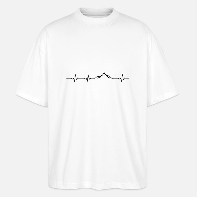 Landschaft - Berge Puls - Stanley/Stella Oversized Unisex Bio T-Shirt Blaster 2.0 - Weiß
