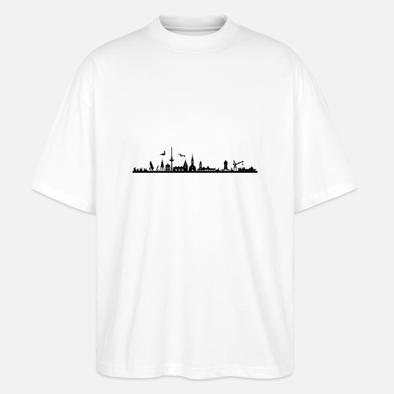 Skyline - Cuxhaven - Stanley/Stella Oversized Unisex Bio T-Shirt Blaster 2.0 - Weiß