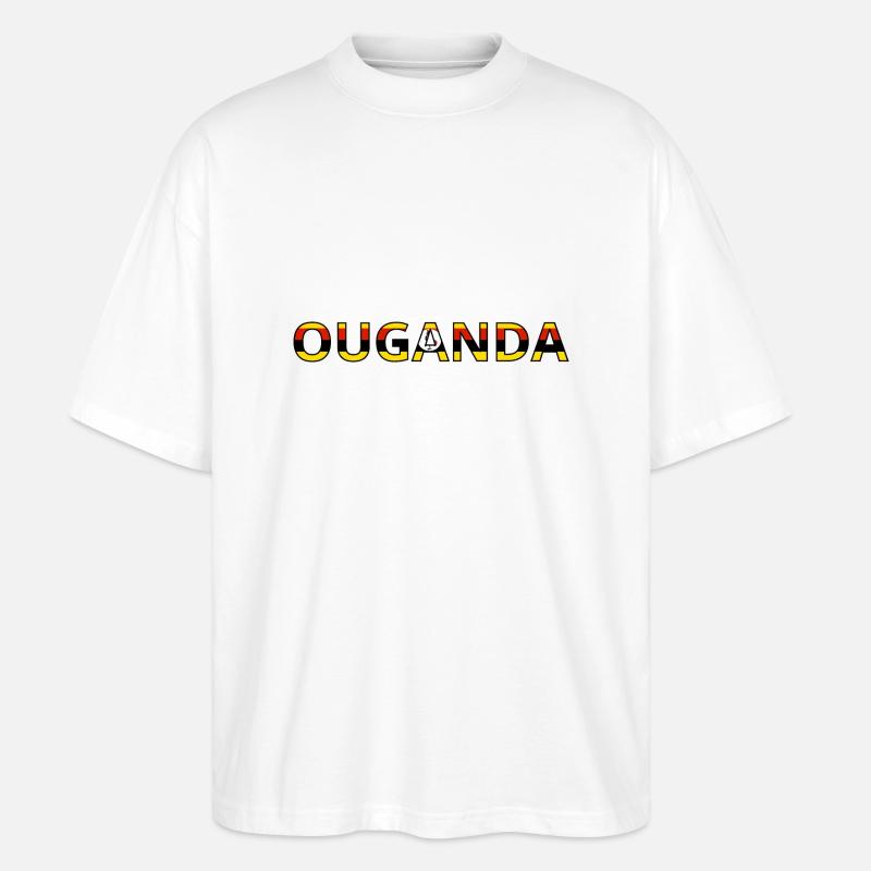 Uganda-Flagge - Stanley/Stella Oversized Unisex Bio T-Shirt Blaster 2.0 - Weiß