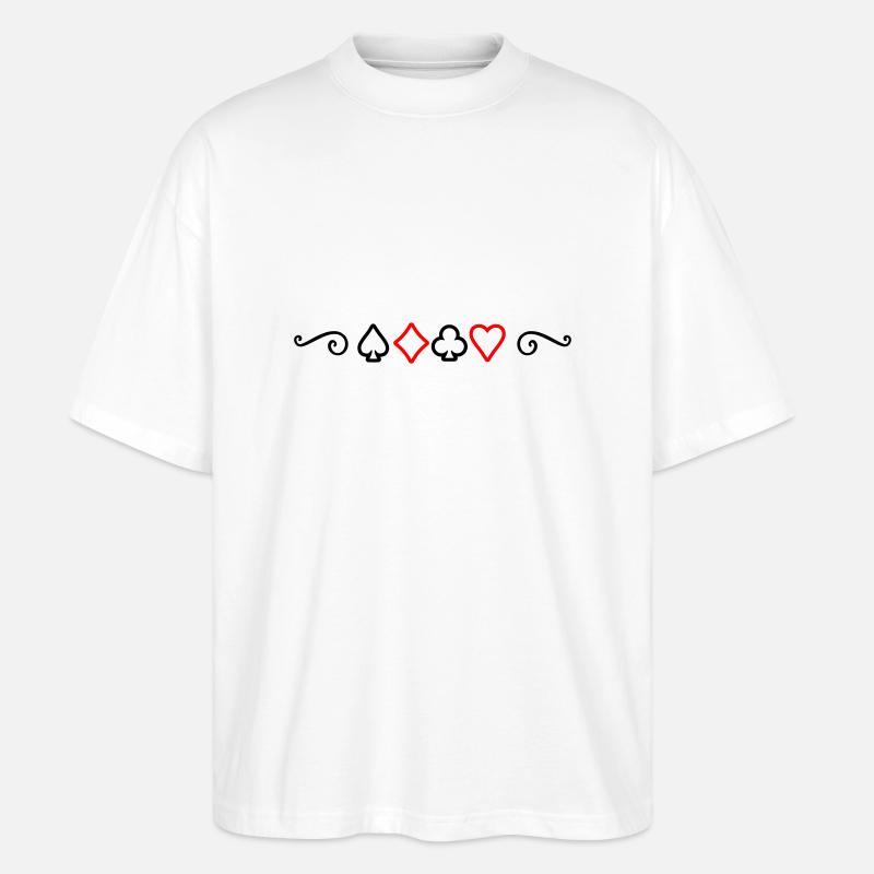 Symbole du poker - T-shirt bio Blaster 2.0 coupe oversize Stanley/Stella Unisexe - blanc