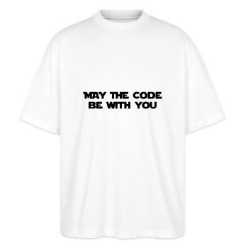 Computer / Developer / Geek / Code / Funny - Stanley/Stella Oversized Unisex Organic T-shirt Blaster 2.0 - white - Front - Alina (178cm) & Michal (187cm)
