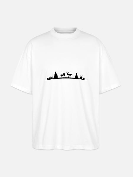 Elche im Wald - Stanley/Stella Oversized Unisex Bio T-Shirt Blaster 2.0 - Weiß