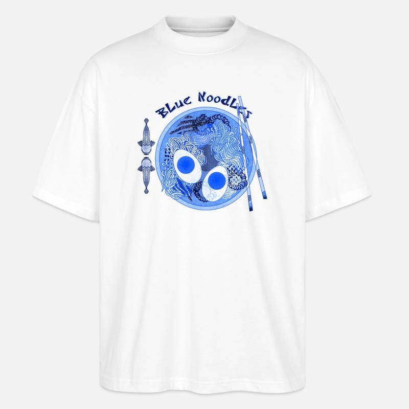 Chemise Ramen Bleu - T-shirt bio Blaster 2.0 coupe oversize Stanley/Stella Unisexe - blanc