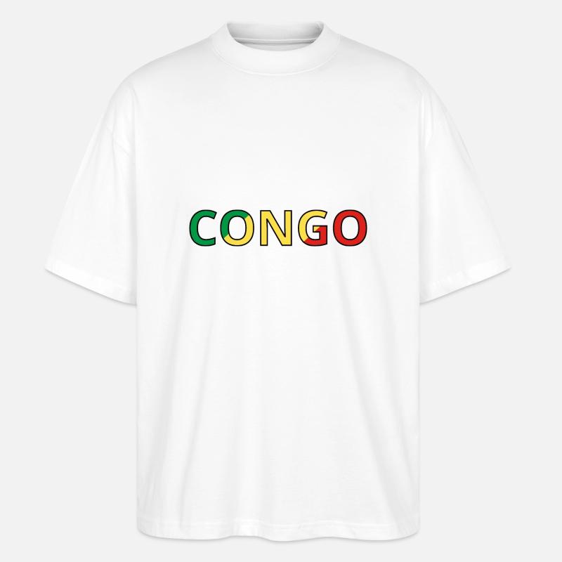 Drapeau Congo - T-shirt bio Blaster 2.0 coupe oversize Stanley/Stella Unisexe - blanc