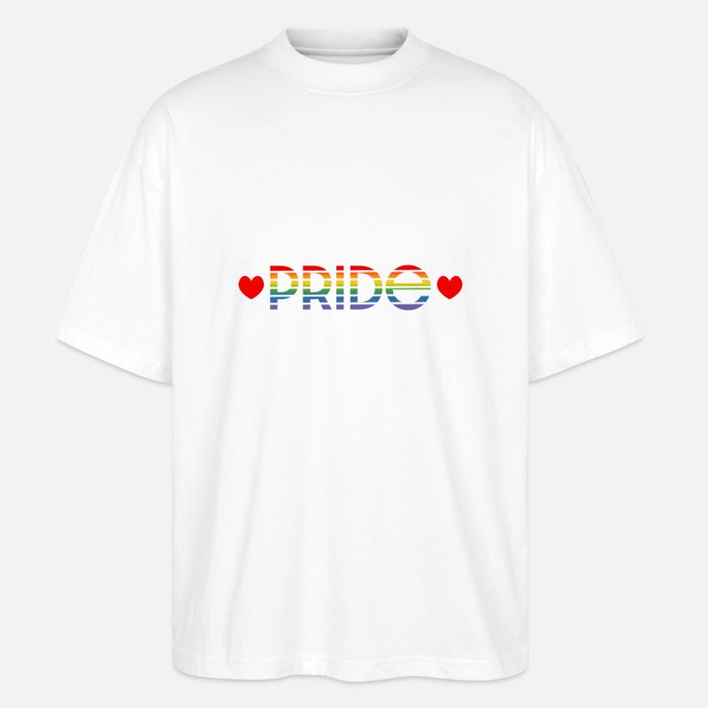 Pride regenbogen herz - Stanley/Stella Oversized Unisex Bio T-Shirt Blaster 2.0 - Weiß
