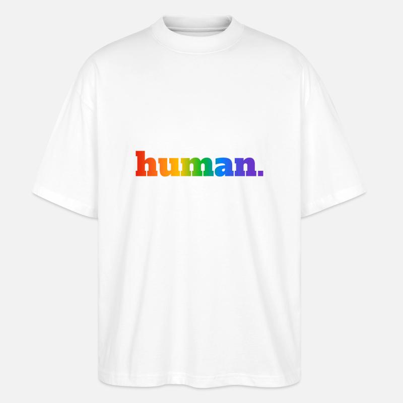 Menschlicher Regenbogen - Stanley/Stella Oversized Unisex Bio T-Shirt Blaster 2.0 - Weiß
