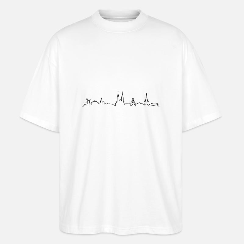 Skyline Bremen Silhouette - Stanley/Stella Oversized Unisex Bio T-Shirt Blaster 2.0 - Weiß