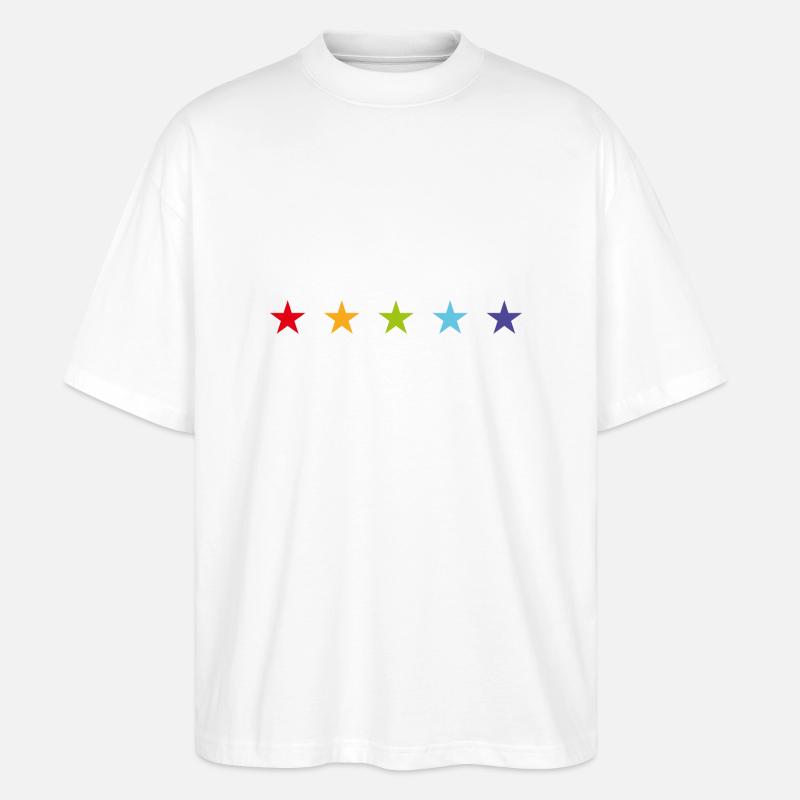 Les 5 cinq étoiles - T-shirt bio Blaster 2.0 coupe oversize Stanley/Stella Unisexe - blanc