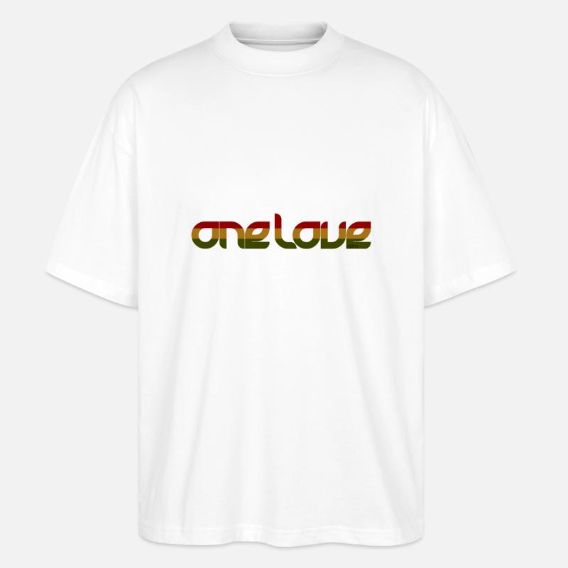 ridm one love rasta - Stanley/Stella Oversized Unisex Bio T-Shirt Blaster 2.0 - Weiß