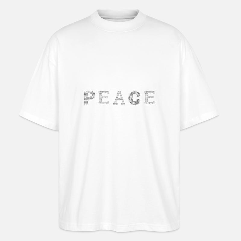 Zweisprachiger Frieden - Stanley/Stella Oversized Unisex Bio T-Shirt Blaster 2.0 - Weiß
