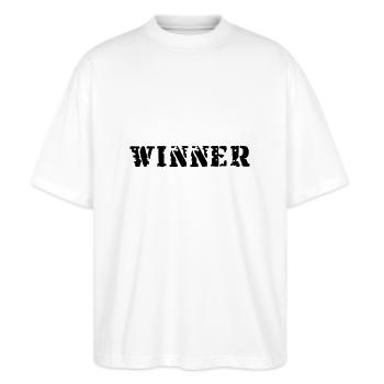 Winner - Stanley/Stella Oversized Unisex Bio T-Shirt Blaster 2.0 - Weiß - Vorne - Alina (178cm) & Michal (187cm)
