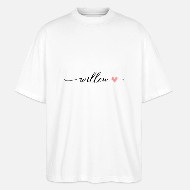 Saule Nom Prénom Calligraphie Script - T-shirt bio Blaster 2.0 coupe oversize Stanley/Stella Unisexe - blanc