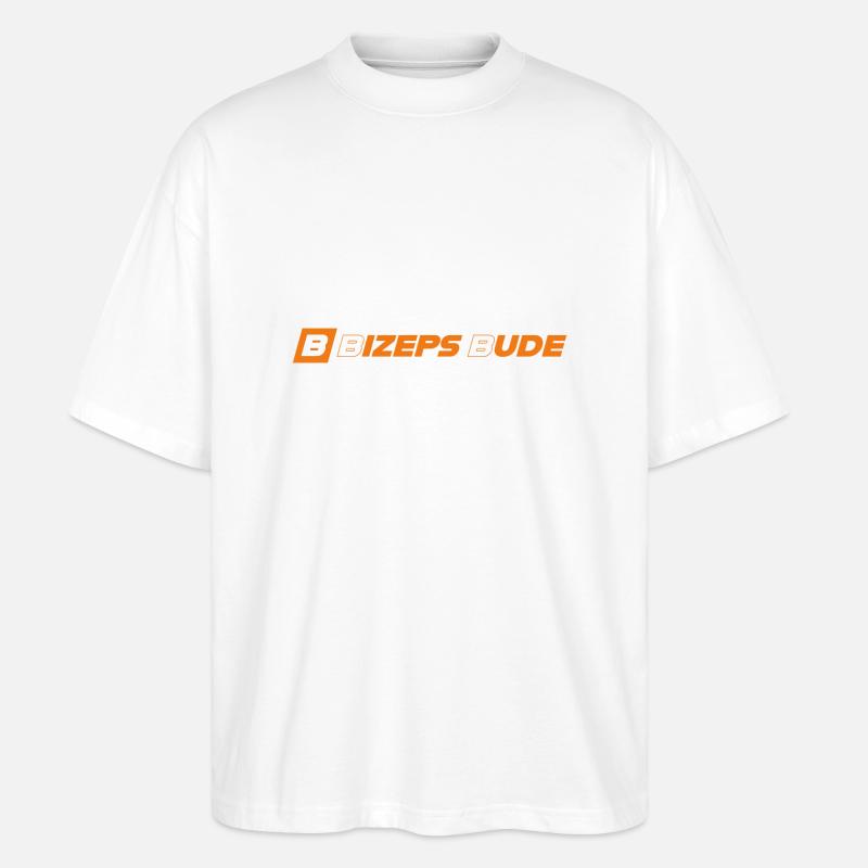 Logo Bizeps Bude - Stanley/Stella Oversized Unisex Bio T-Shirt Blaster 2.0 - Weiß