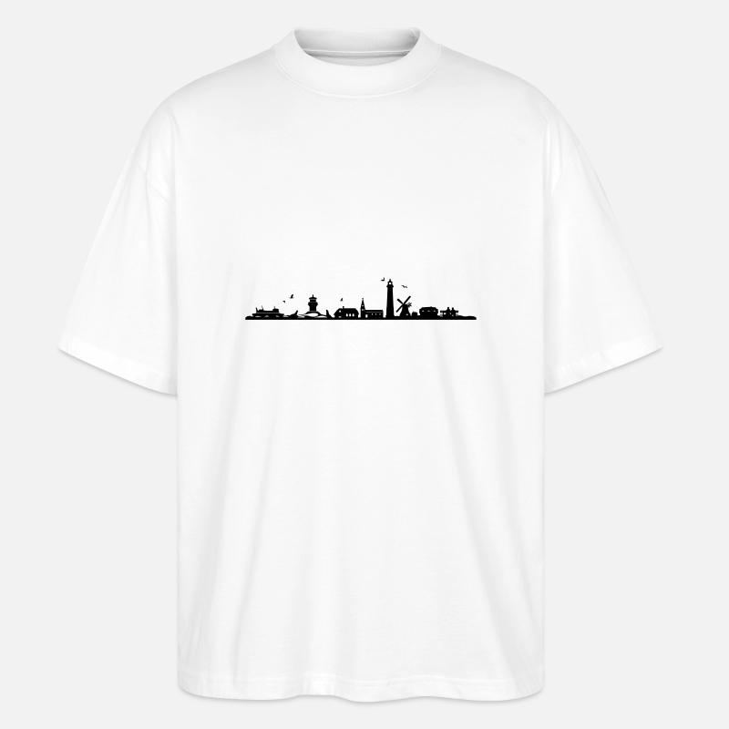 Skyline - Küste Amrum - Stanley/Stella Oversized Unisex Bio T-Shirt Blaster 2.0 - Weiß