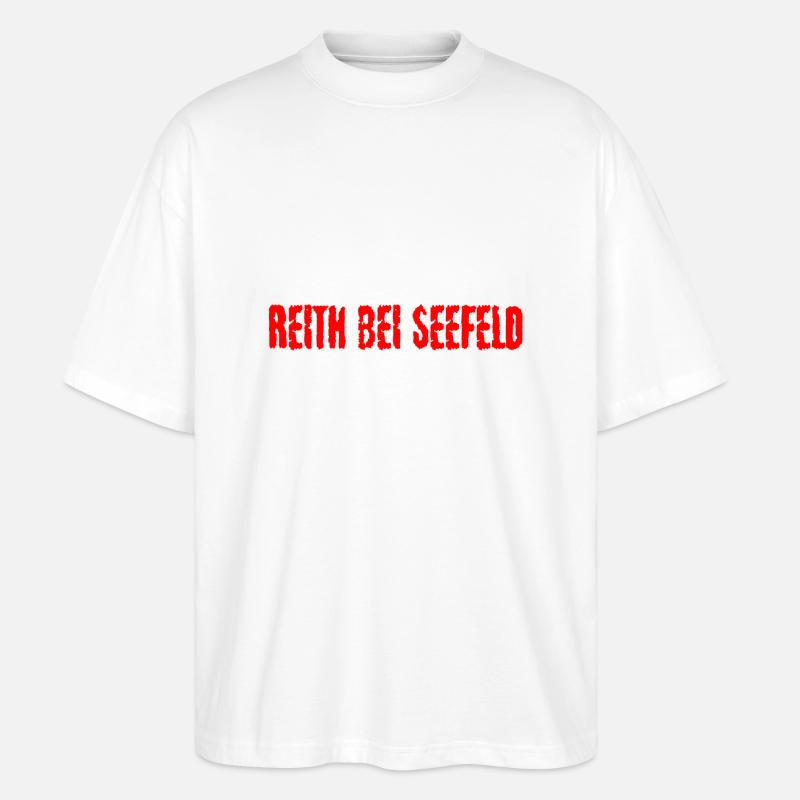 Reith bei Seefeld red text - Stanley/Stella Oversized Unisex Organic T-shirt Blaster 2.0 - white