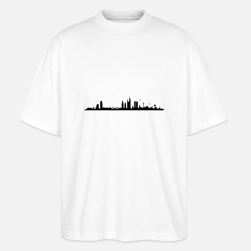 Skyline - Frankfurt - Stanley/Stella Oversized Unisex Bio T-Shirt Blaster 2.0 - Weiß