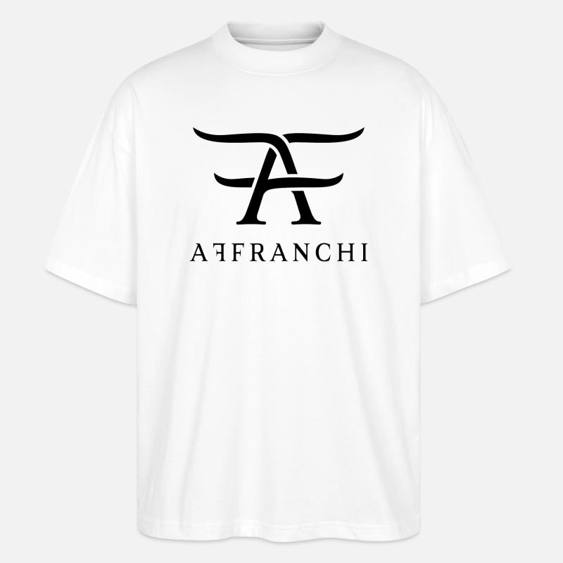 Affranchi Basic (Grand logo noir) - T-shirt bio Blaster 2.0 coupe oversize Stanley/Stella Unisexe - blanc