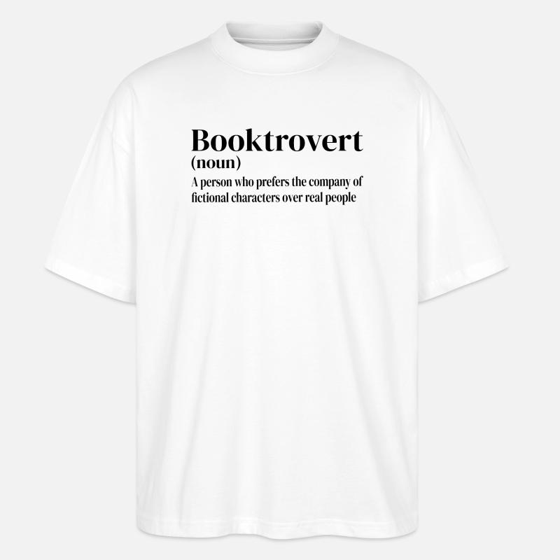 Booktrovert Definition - Stanley/Stella Oversized Unisex Bio T-Shirt Blaster 2.0 - Weiß