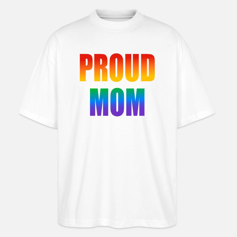 Stolze Mutter schwuler Regenbogen - Stanley/Stella Oversized Unisex Bio T-Shirt Blaster 2.0 - Weiß