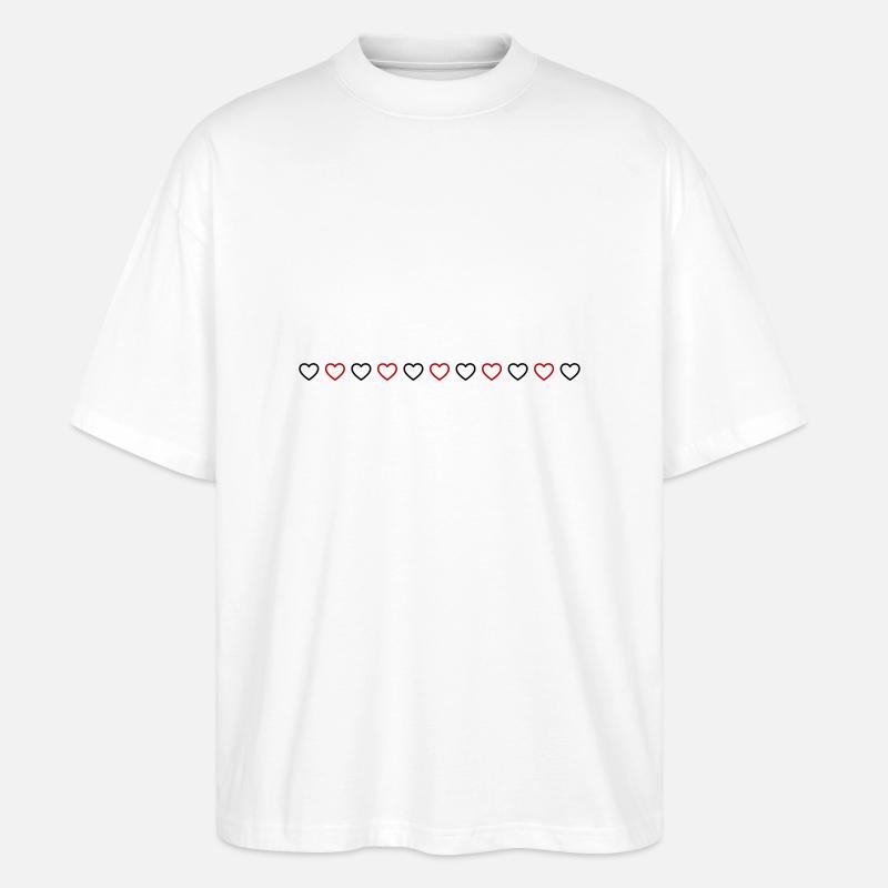 Heart Line Icon - Stanley/Stella Oversized Unisex Organic T-shirt Blaster 2.0 - white