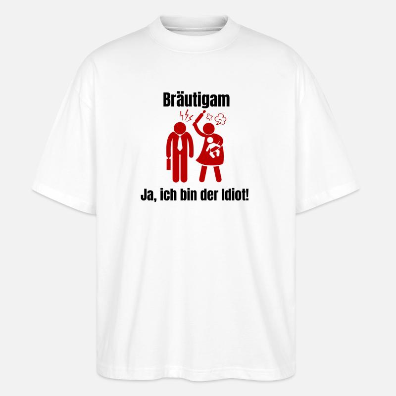 Bräutigam - Stanley/Stella Oversized Unisex Bio T-Shirt Blaster 2.0 - Weiß