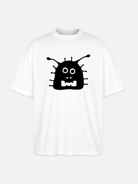 Covi the crazy corona virus - Stanley/Stella Oversized Unisex Organic T-shirt Blaster 2.0 - white