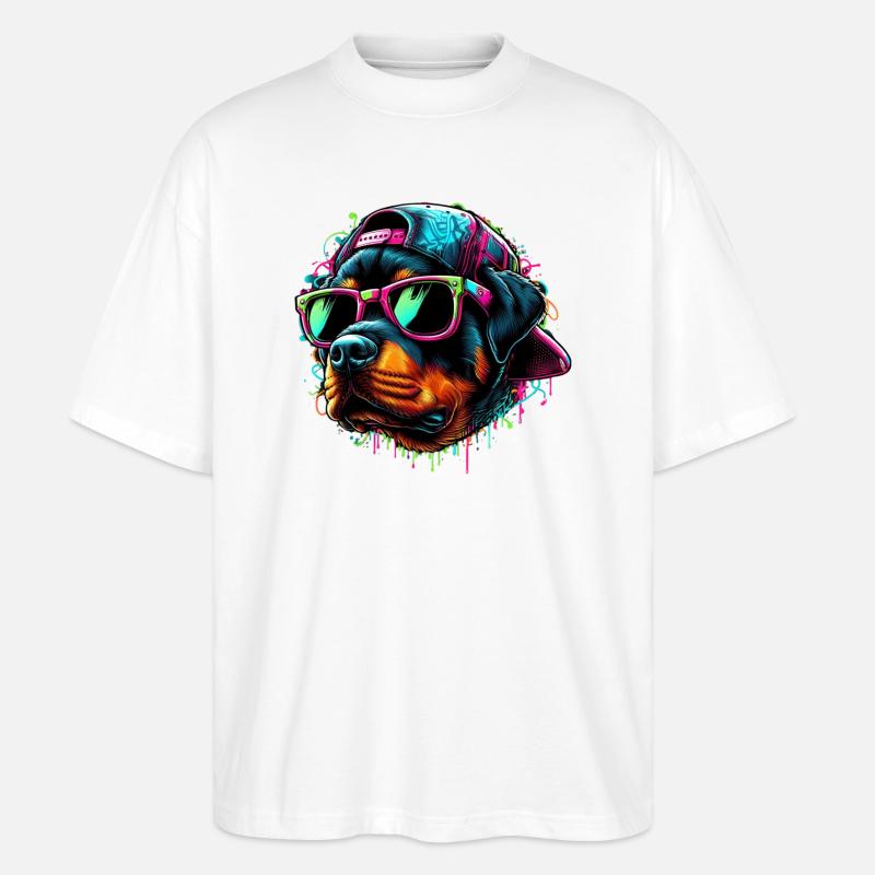Rottweiler Grafitti Keep Cool - T-shirt bio Blaster 2.0 coupe oversize Stanley/Stella Unisexe - blanc