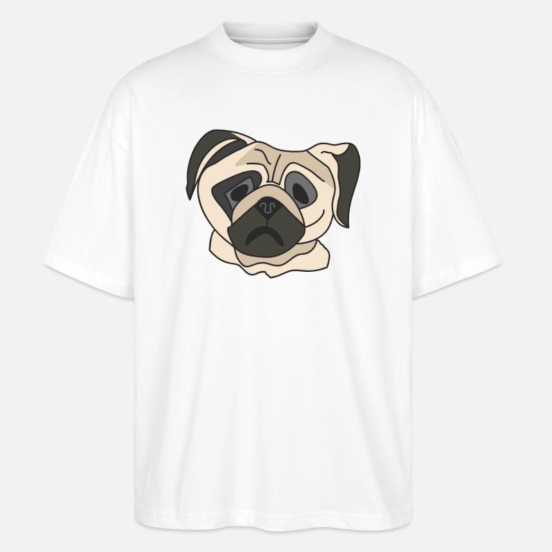 Mopsgesicht - Stanley/Stella Oversized Unisex Bio T-Shirt Blaster 2.0 - Weiß